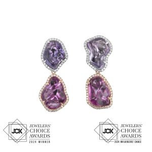Purple Sapphire Freeform Earrings