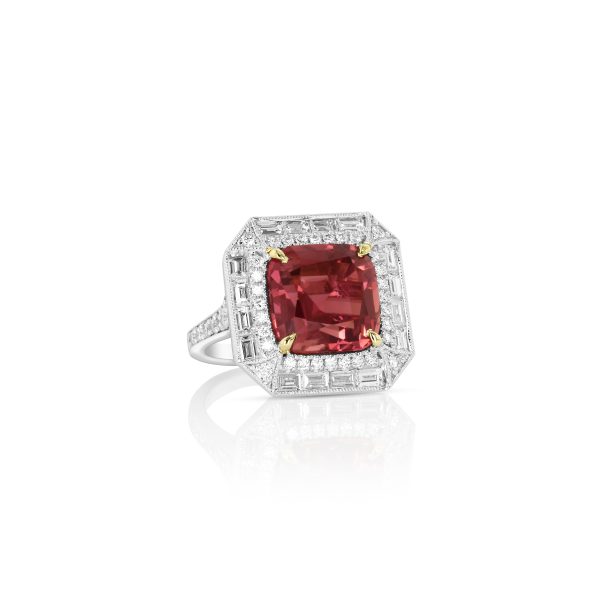 Radiant Pink Tourmaline Baguette Ring - Image 2