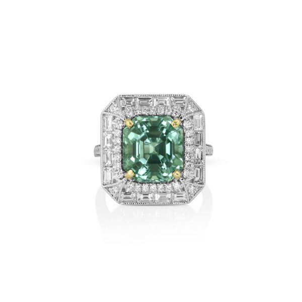 Cushion Green Tourmaline Ring - Image 2
