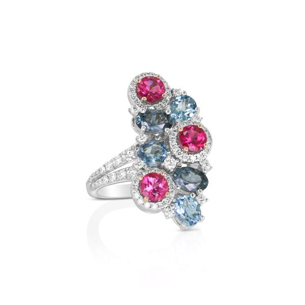 Rubellite & Blue Spinel Ring - Image 2