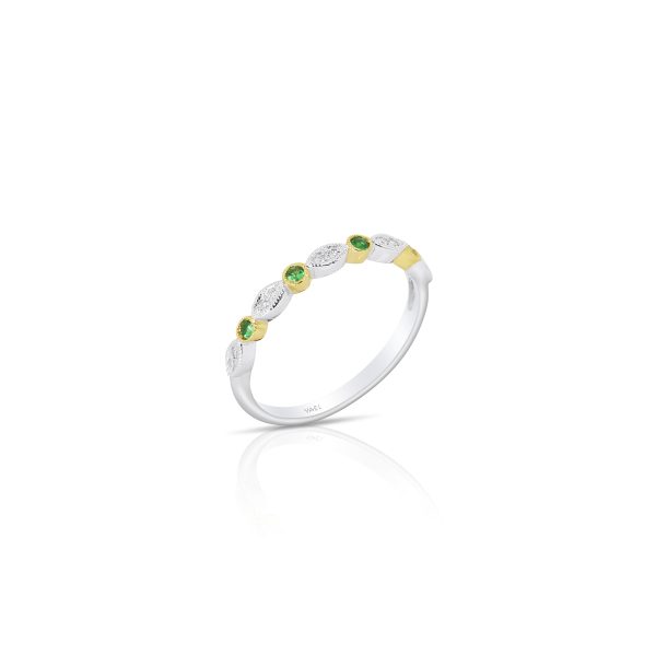 Tsavorite & Diamond Petite Stackable Band - Image 2