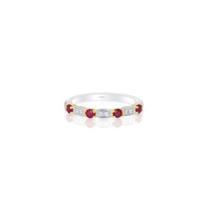 Ruby & Diamond Stackable Band