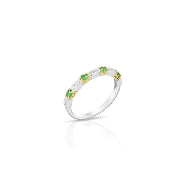 Tsavorite & Diamond Stackable Band - Image 2