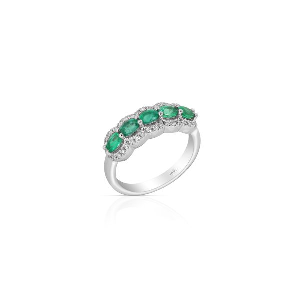 Oval Emerald & Diamond Band - Image 2