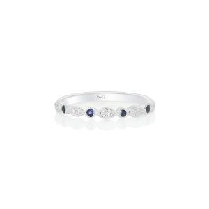 Petite Sapphire & Diamond Stackable Band