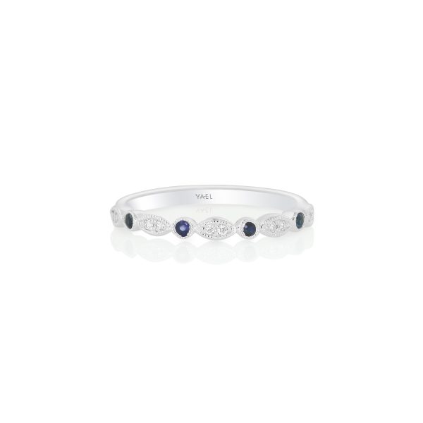Petite Sapphire & Diamond Stackable Band