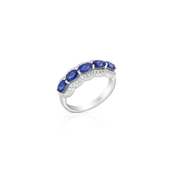 Sapphire and Diamond Stackable Band - Image 2