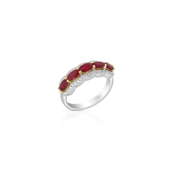 Oval Ruby & Diamond Band - Image 2