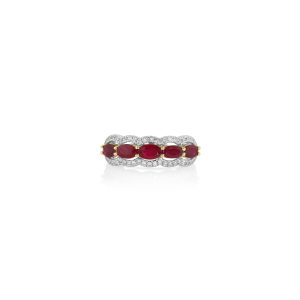 Oval Ruby & Diamond Band