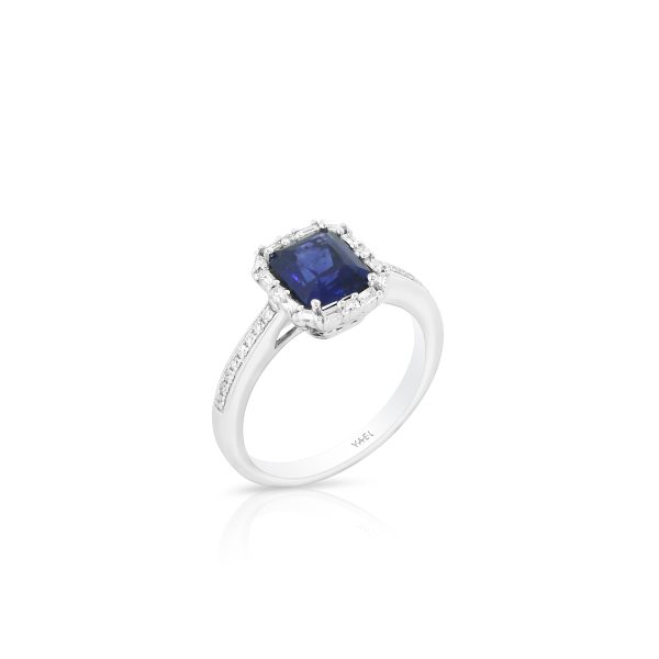 Cushion Sapphire Diamond Ring - Image 3