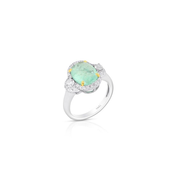 Double Halo Paraiba Cocktail Ring - Image 2