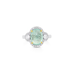 Double Halo Paraiba Cocktail Ring