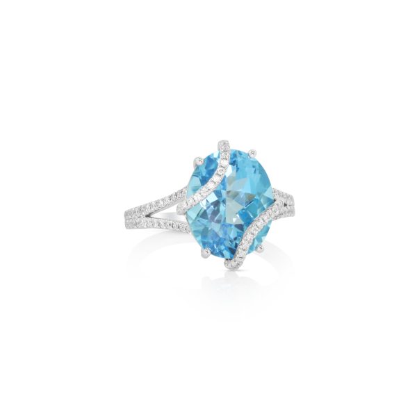 Helix Swiss Blue Topaz Ring - Image 2