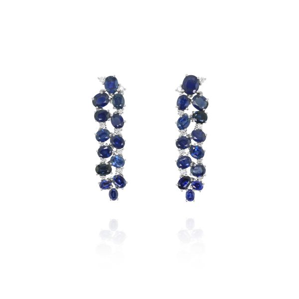 Blue Sapphire Waterfall Earrings