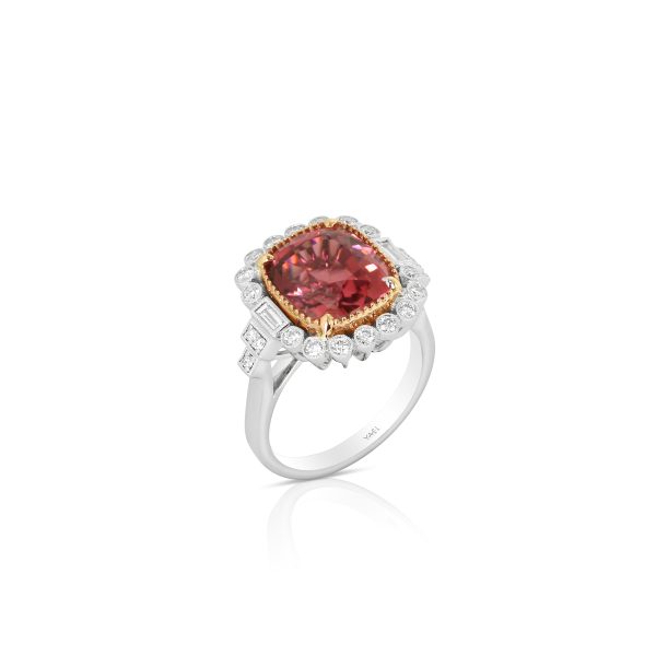 East-West Oval Pink Tourmaline Ring - Image 2