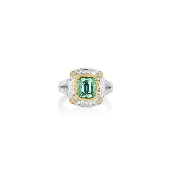 Cushion Green Tourmaline Ring - Image 2