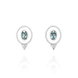 Regalia Small Oval Aquamarine Studs