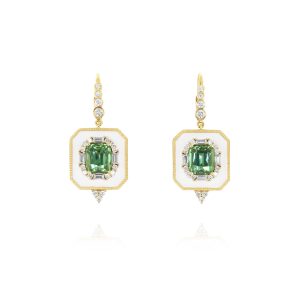 Green Tourmaline Drop Earrings