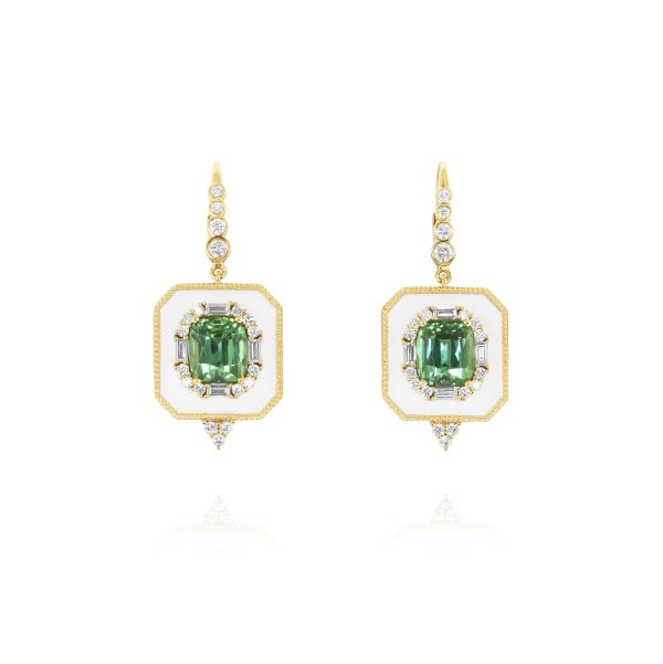 Green Tourmaline Drop Earrings