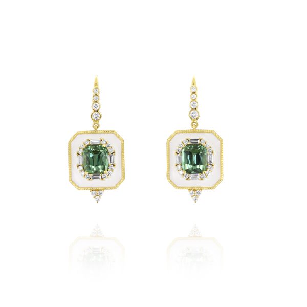 Green Tourmaline Drop Earrings - Image 2