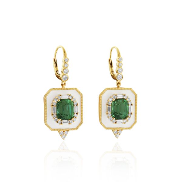 Green Tourmaline Drop Earrings - Image 3