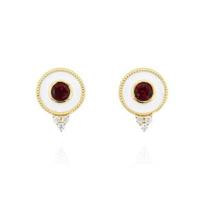 Regalia Small Round Rubellite Stud Earrings