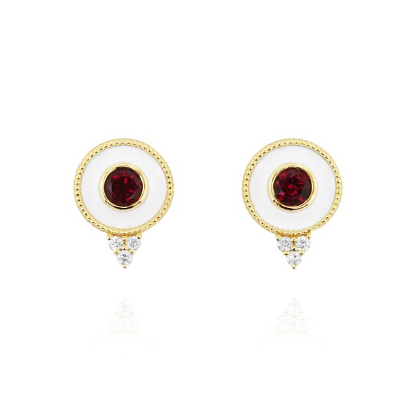 Regalia Small Round Rubellite Stud Earrings