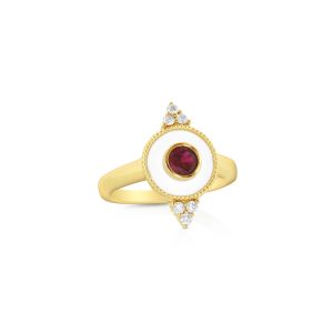 Regalia Small Round Rubellite Ring
