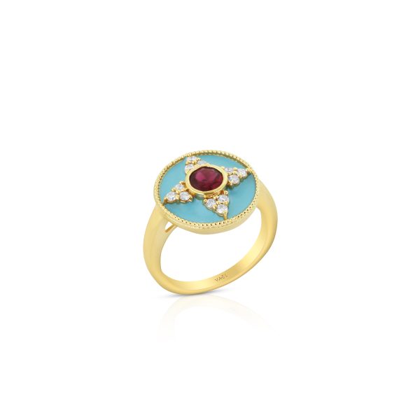 Regalia Round Rubellite Ring - Image 3