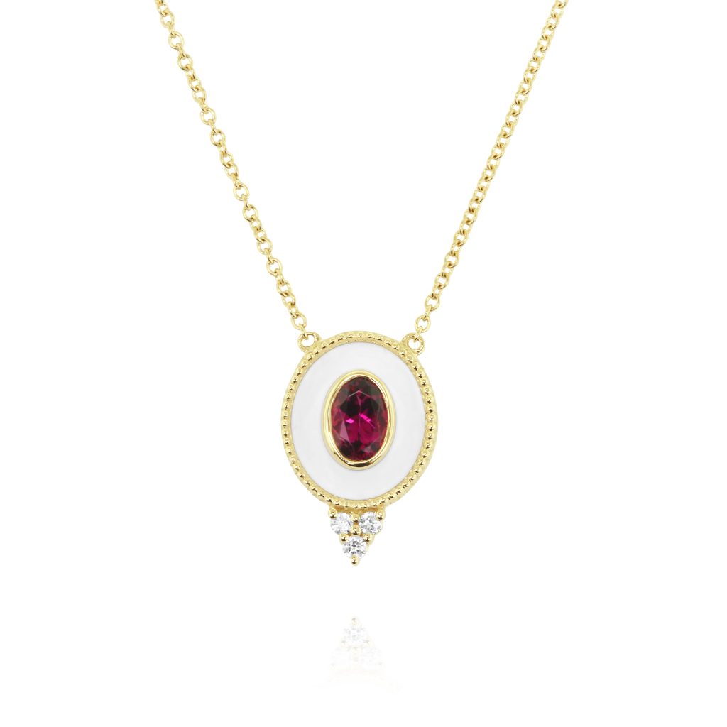 Regalia Small Oval Rubellite Pendant