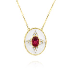 Regalia Oval Rubellite Pendant