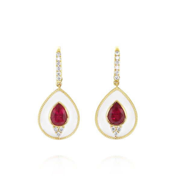 Regalia Teardrop Rubellite Earrings - Image 2