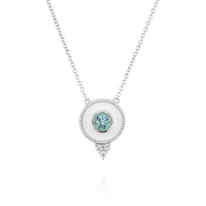 Regalia Small Round Aquamarine Pendant