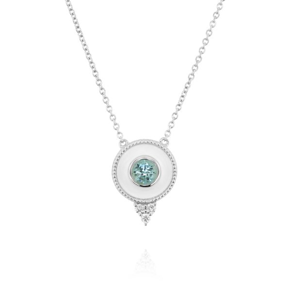 Regalia Small Round Aquamarine Pendant