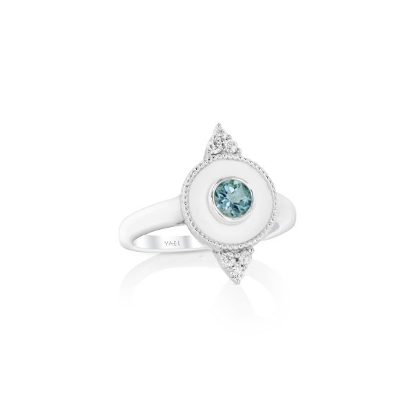 Regalia Small Round Aquamarine Ring - Image 3