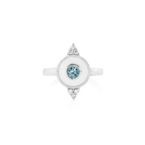 Regalia Small Round Aquamarine Ring