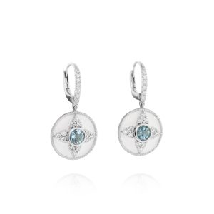 Regalia Round Aquamarine Earrings