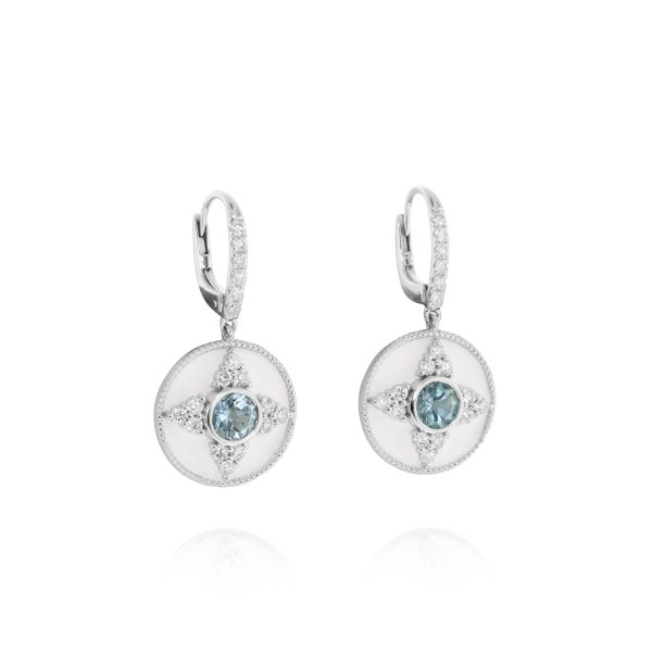 Regalia Round Aquamarine Earrings