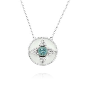 Regalia Round Aquamarine Pendant