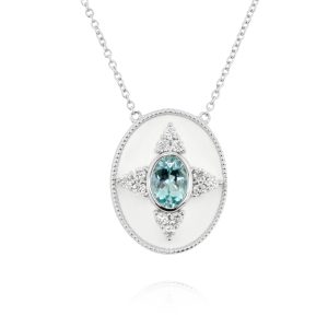 Regalia Oval Aquamarine Pendant