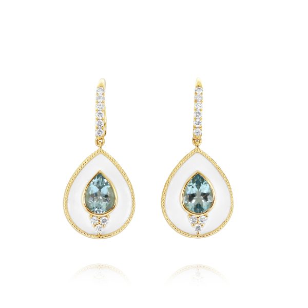 Regalia Pear Aquamarine Earrings - Image 2
