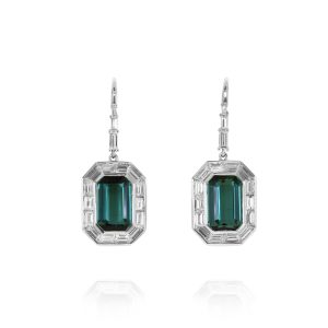 Indicolite Tourmaline Drop Earrings