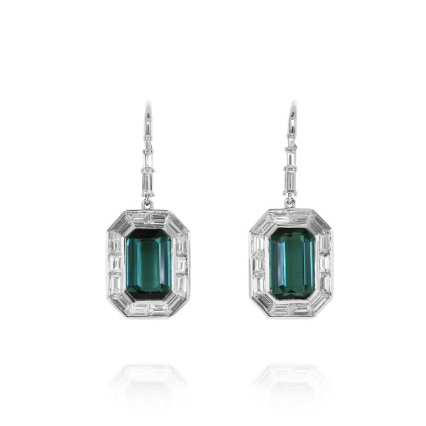 Indicolite Tourmaline Drop Earrings