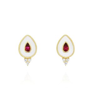 Regalia Small Rubellite Stud Earrings