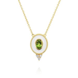 Regalia Small Oval Green Tourmaline Pendant