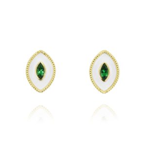 Regalia Small Marquise Green Tourmaline Studs