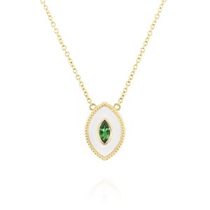 Regalia Small Marquise Green Tourmaline Pendant