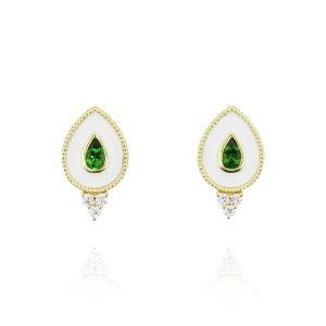 Regalia Small Td. Green Tourmaline Studs