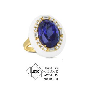 Oval Tanzanite Diamond Halo Ring