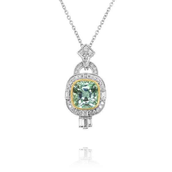 Green Tourmaline Drop Pendant